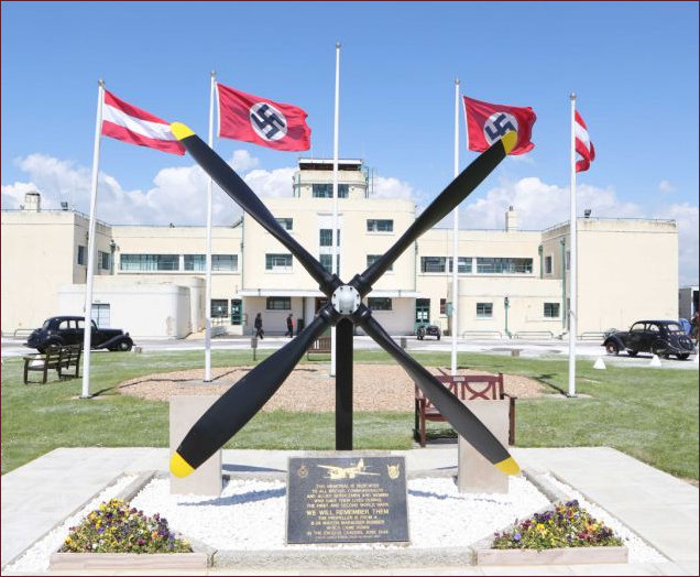 Shoreham Airport entrance prepared for 'Wiman in Gold' filming