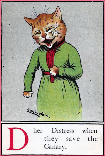 Louis Wain Letter D