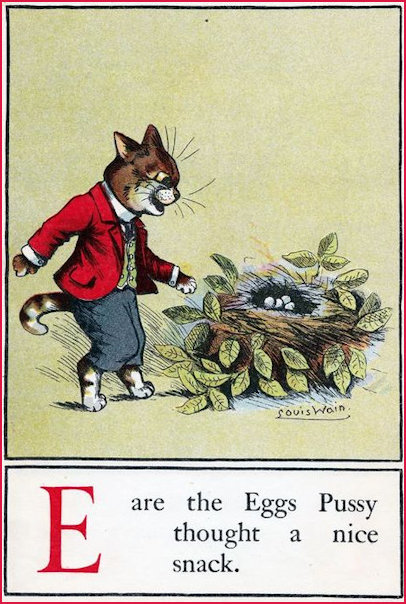 Louis Wain Letter E