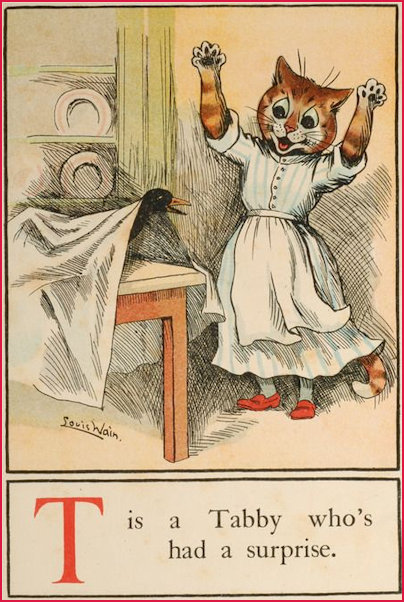 Louis Wain Letter T