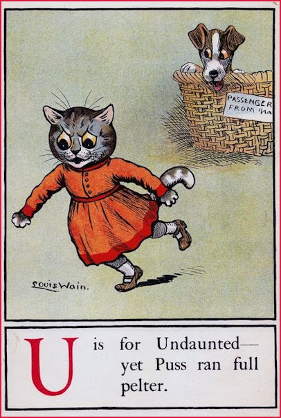 Louis Wain Letter U