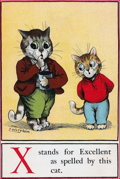 Louis Wain Letter X