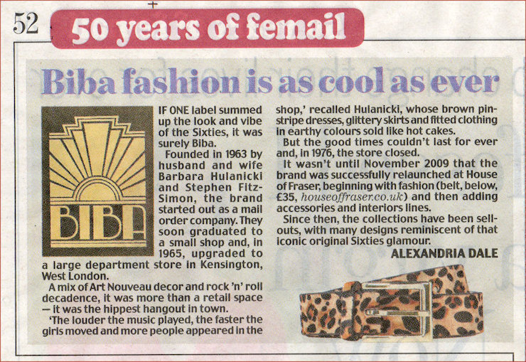 Femail tribute to Biba