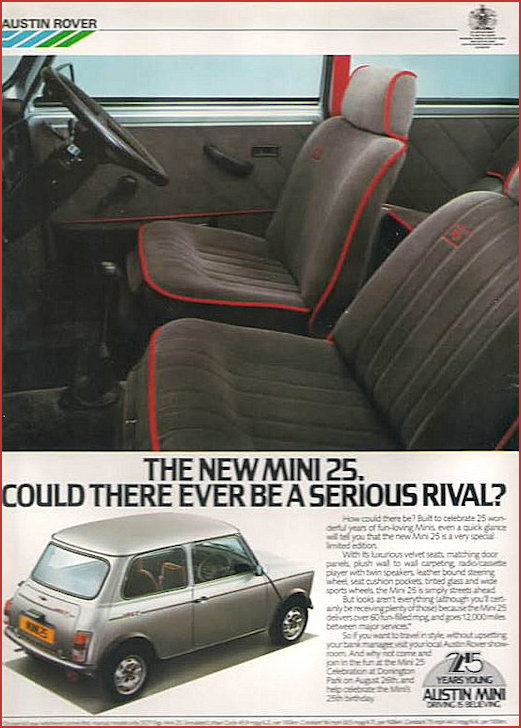 Austin Rover ad for the Mini 25