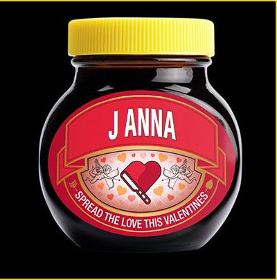 Valentines Day Marmite personalised