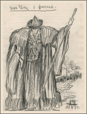 Sergei Eisenstein: Preparatory drawing for Ivan the Terrible 1942