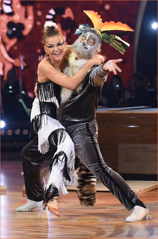 Aga and Steffano as Madagascar characters Marty and King Julien dancing the cha cha cha