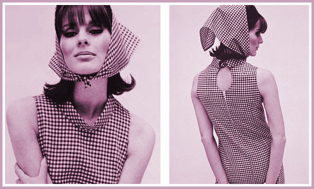 pink-gingham sleeveless shift dress