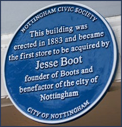 Boots Bue Plaque close up