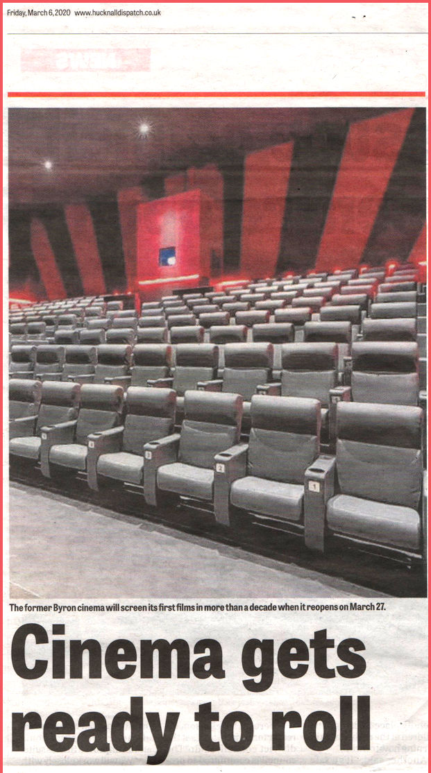 Cinema gets ready to roll Hucknall Byron