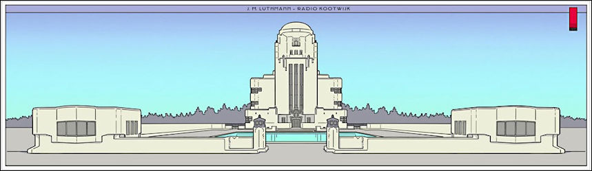 Elevation of Architectural Drawing for Radio Kootwijk by J M Luthman