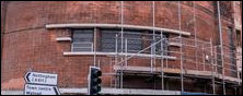 Detail of the Windows at front of Hucknall Byron hidden for decades