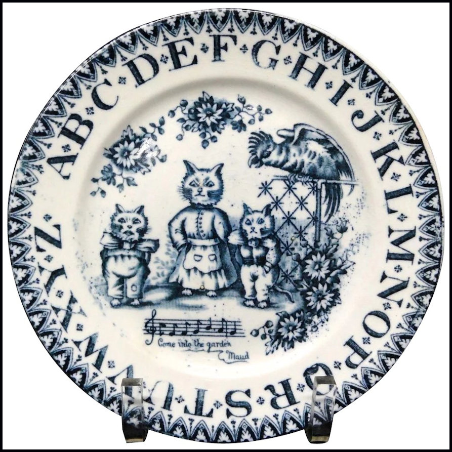 Louis Wain Artwork on a plate