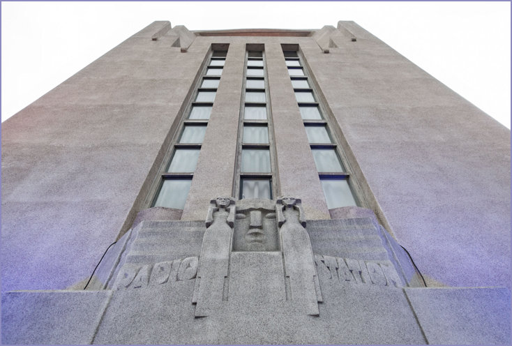 Upward view of entrance to Radio Kootwijk