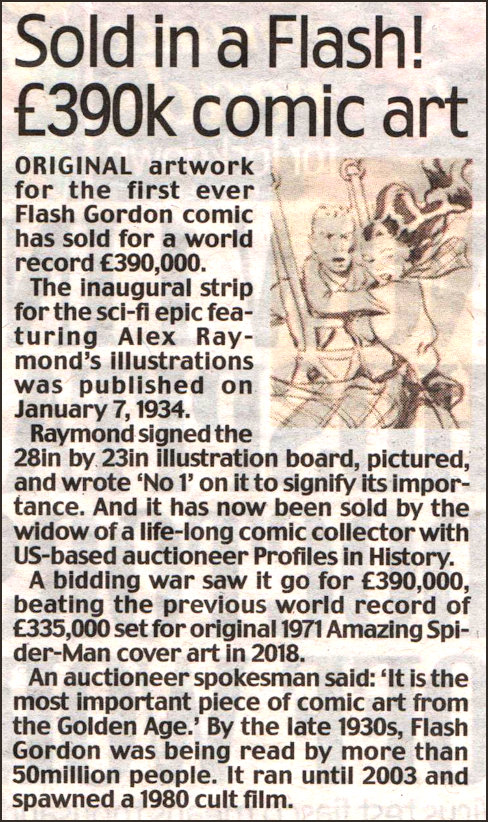 Article about the Flash Gordon Sale