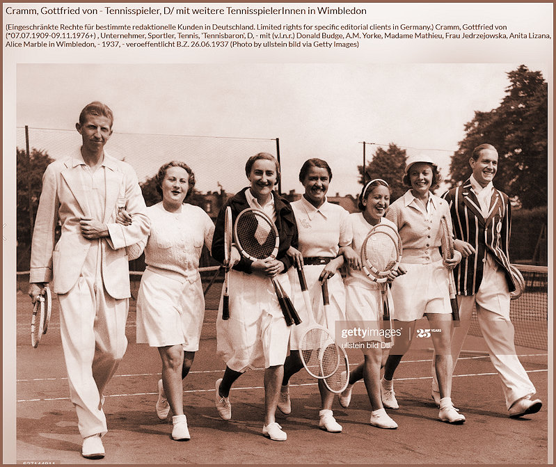 Stellar international tennis players were guests at a special reception given at the Roehampton Club 1937