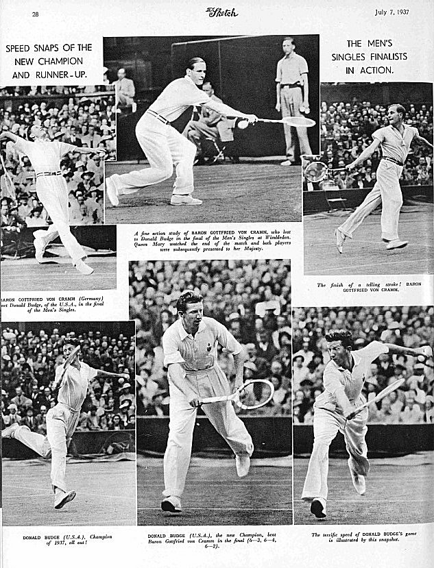 Finalists in 1937 Wimbledon Action Shots