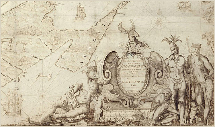 map dedicated to Jean-Baptise Colbert (1619−83), minister of finance