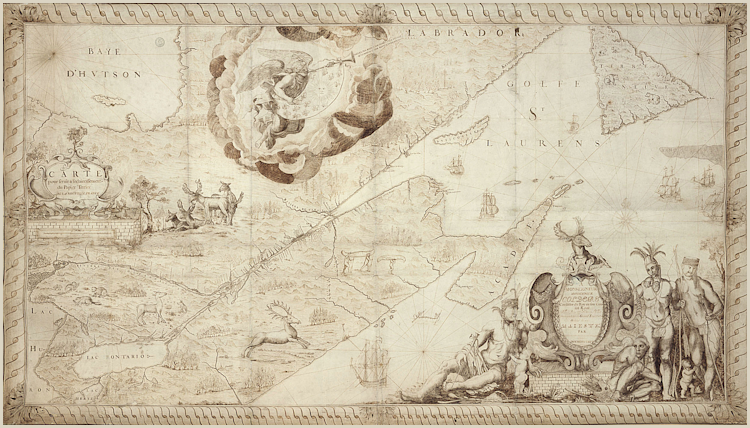 The original and complete 1678 Land Title Map of New France