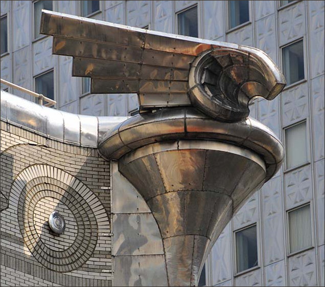Hood Ornament of Chrysler Roadster as unterpreted on the Chrysler Building