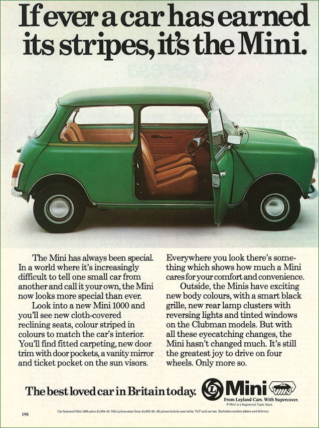 Mini earns its stripes ad