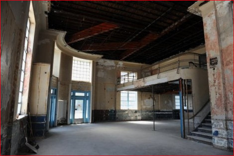 Interior of Derelict Greyhound Bus Station at Evansville