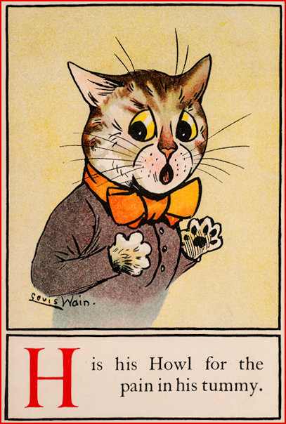 Louis Wain Letter H