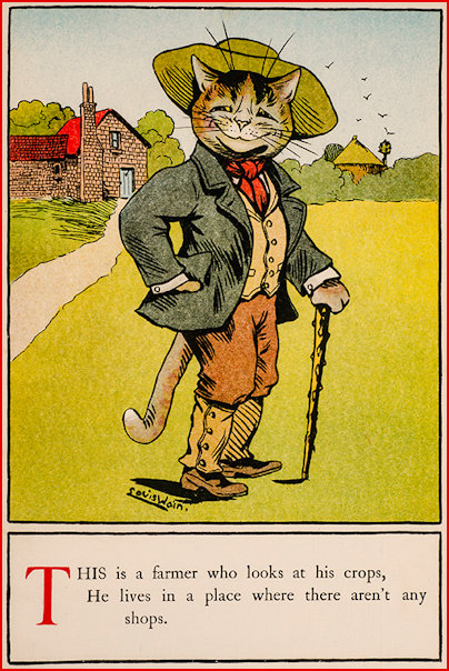 Alternative Letter T Louis Wain Alphabet
