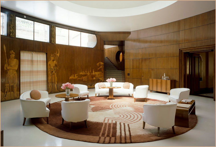 Marion Dorn Circular Rug in the Foyer of Eltham Palace 