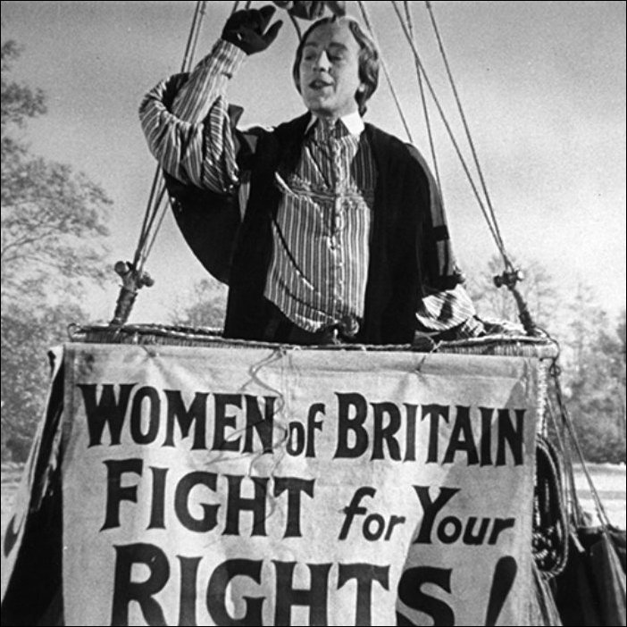 Lady Agathat as played by Alec Guinness in drag in a hot air balloon