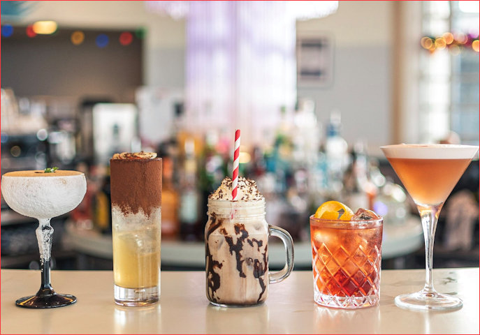 A selection of drinks awaiting those happy people in the Rotunda Bar at the Midland when it re-opens