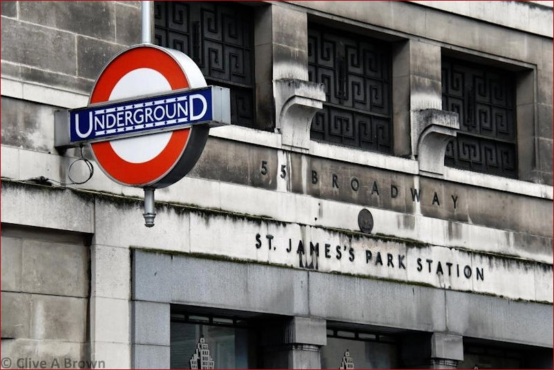 Grimy frontage of st James Underground Station