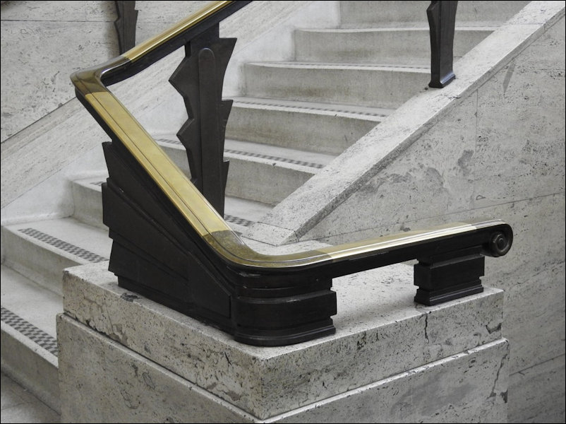 Corner detail of Bannister wrought metal work