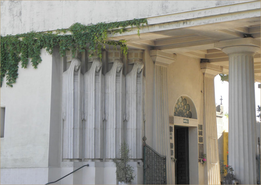 Left side sculptures