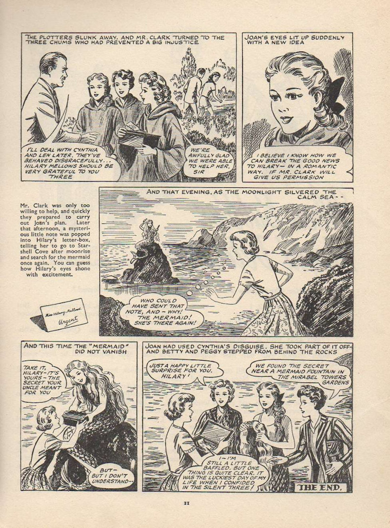 Concluding page of The Silent Three's adventures with a Mermaid