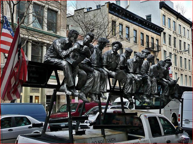 Movable Sculpture of Men at Lunch