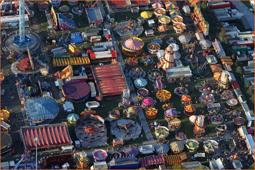 Aeriel view of Goose Fair