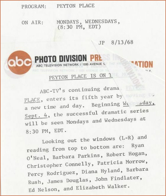 Peyton Place Photo provenance