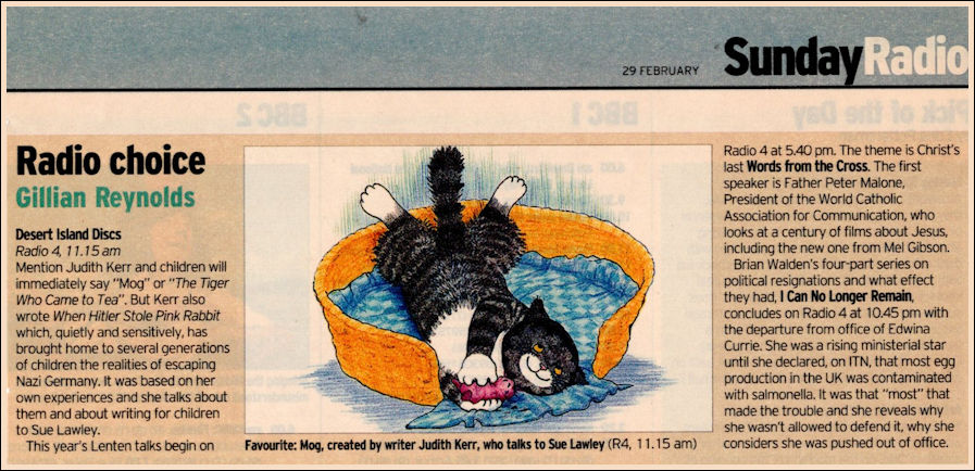 Judith Kerr on Desert Island Discs in 2004