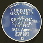 Blue Plaque awareded to Krystyna Skarbek 2020
