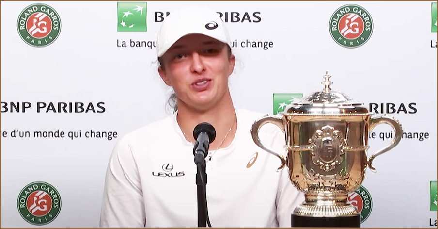 Iga at the French Open post-match interview