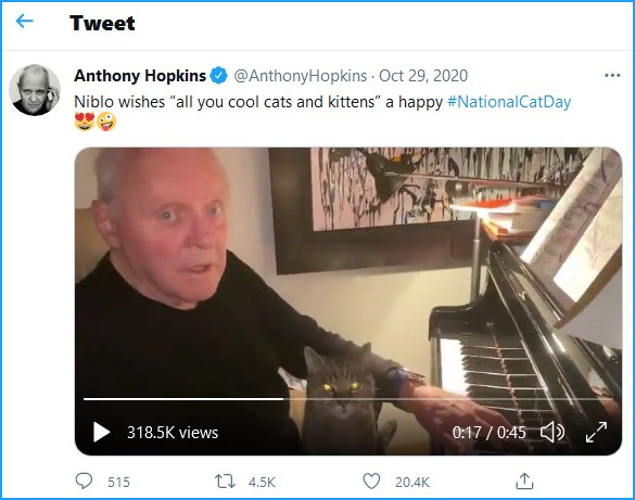 Anthony Hopkins on Twitter