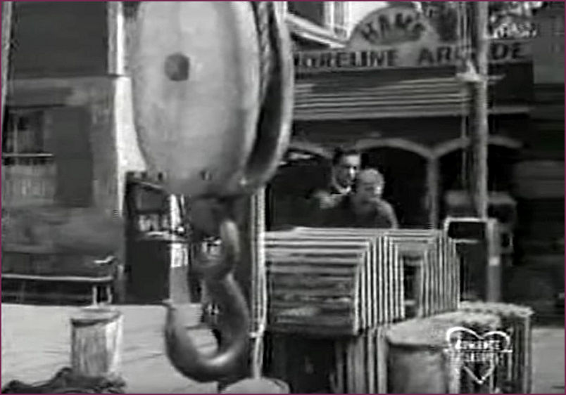 The Wharf Arcade as a backdrop to the murder weapon