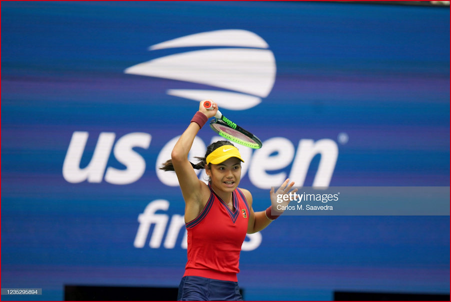 Emma against the backdrop of the US Open