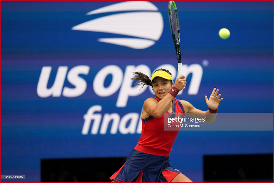 Emma against the backdrop of the US Open