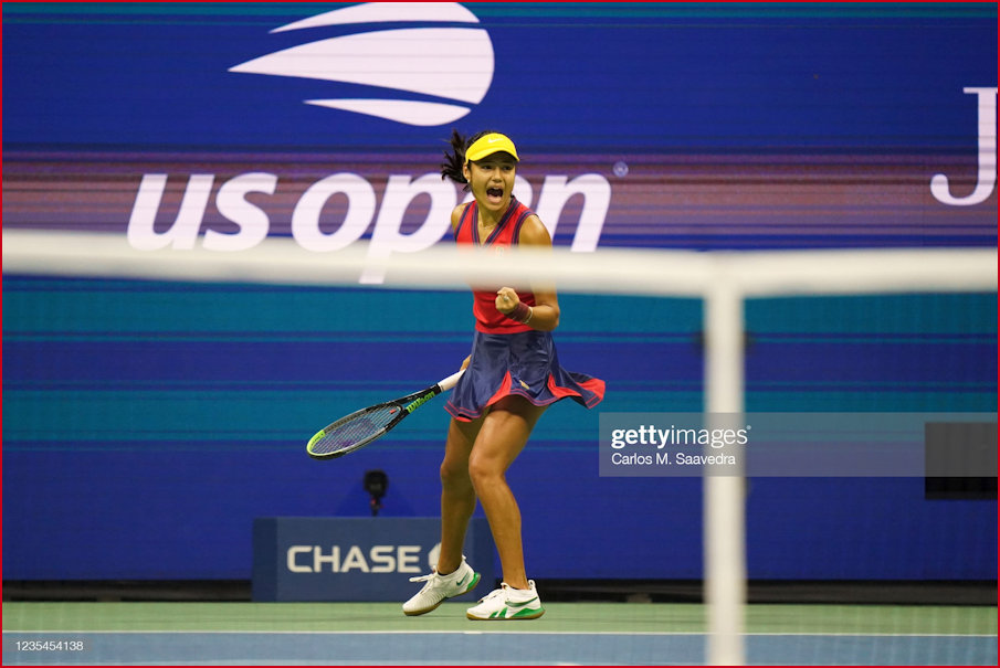 Emma against the backdrop of the US Open