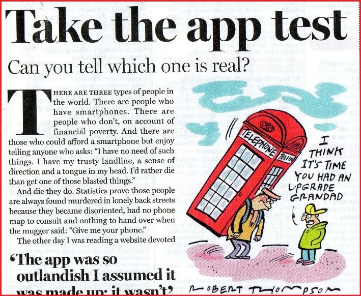 Cartoon extolling Apps