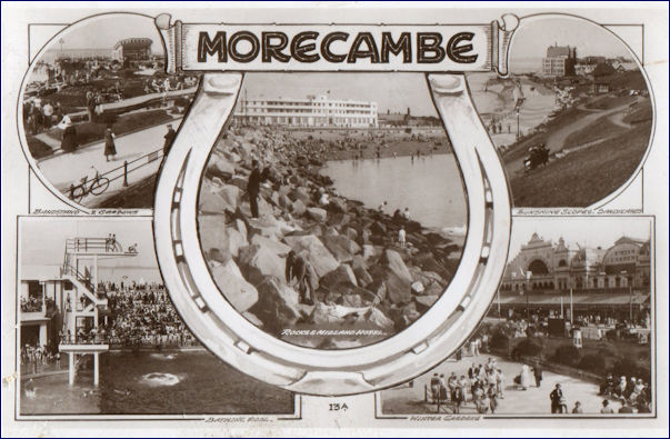 Multi-view postcard of Morecambe