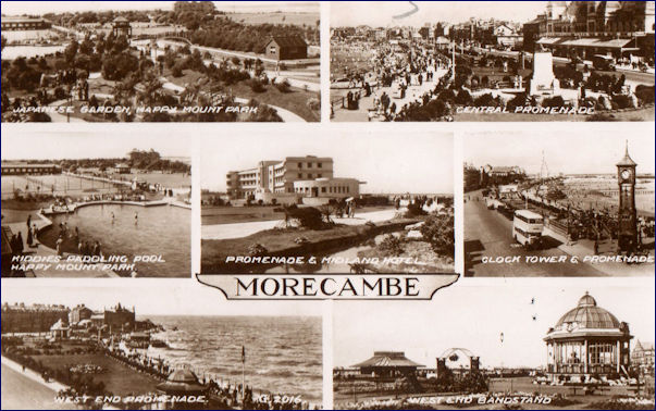 Multi-view postcard of Morecambe