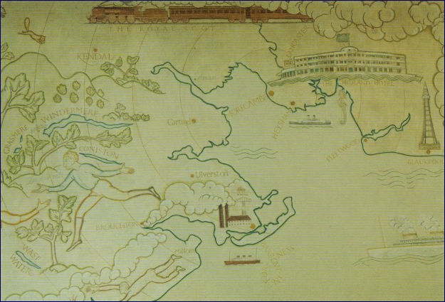 Map of NW England by Eric Gill at the Midland Hotel